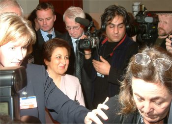 Stort presseoppbud rundt Shirin Ebadi